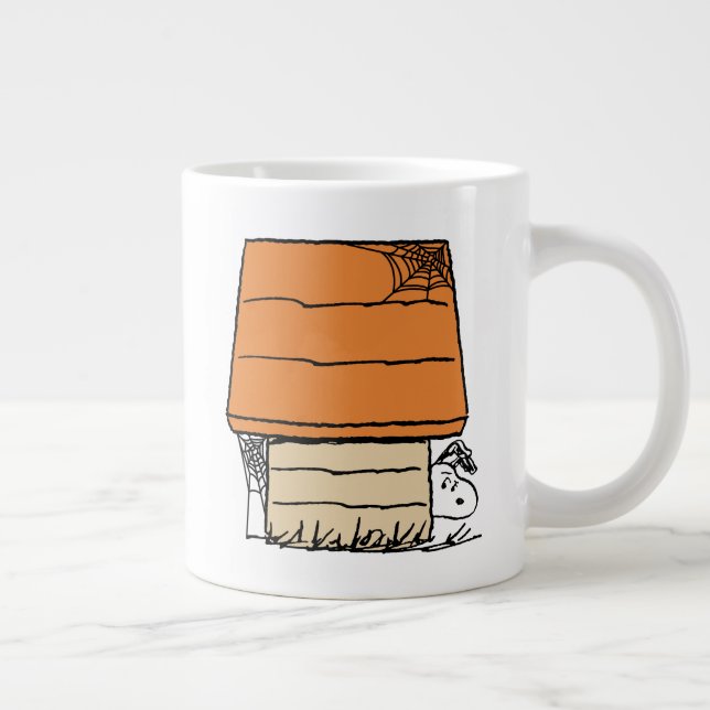 Caneca De Café Grande Snoopy Halloween Spider Web Doghouse (Direita)