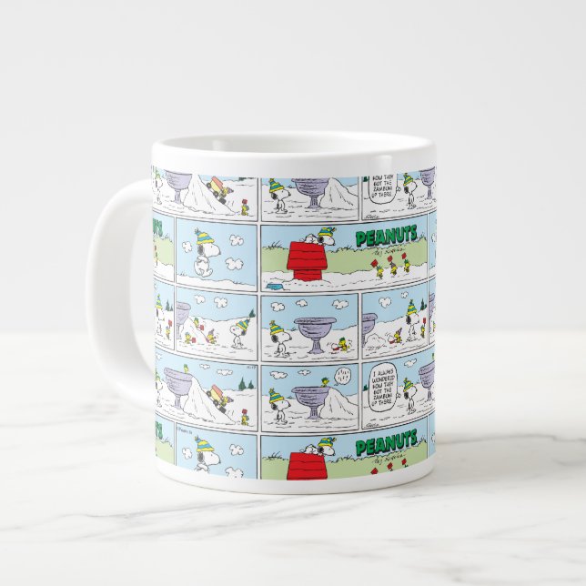 Caneca De Café Grande Snoopy & The Zamboni Crew (Frente Esquerda)