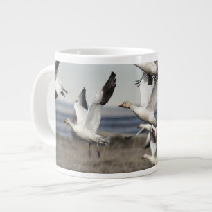 Caneca De Café Grande Snow Geese Voadora