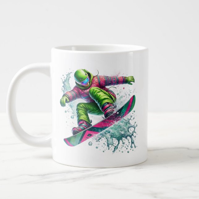 Caneca De Café Grande Snowboarder Jumbo  (Esquerda)
