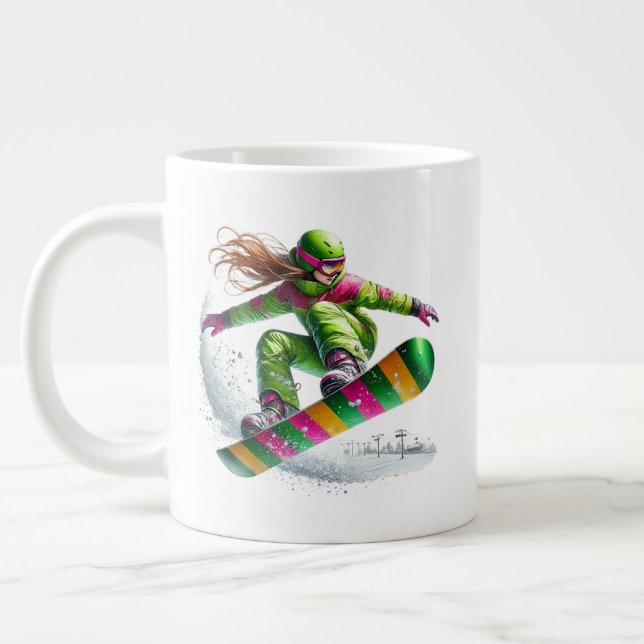 Caneca De Café Grande Snowboarder Jumbo  (Esquerda)