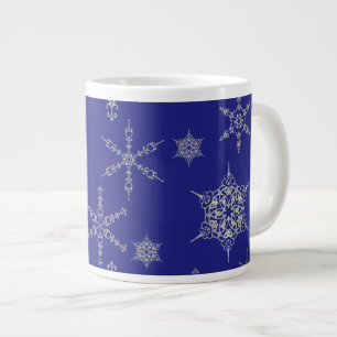 Caneca De Café Grande Snowflake Diamond Sparkle Elegante e Trendy