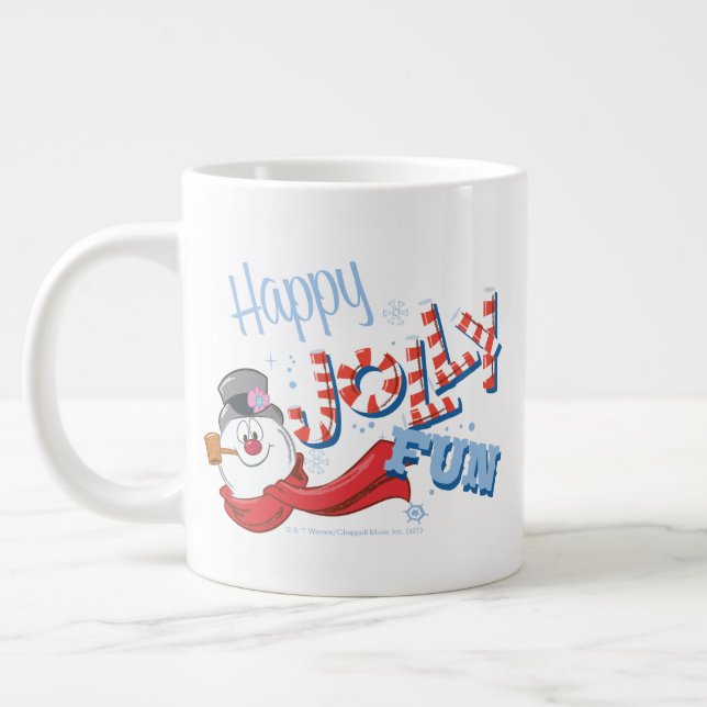 Caneca De Café Grande Snowman™ congelado | Feliz Jolly Divertido (Esquerda)
