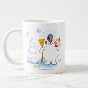 Caneca De Café Grande Snowman™ congelado   Frosty & Karen Winter Diver