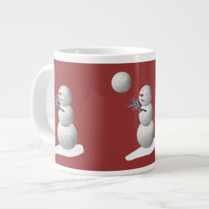 Caneca De Café Grande Snowman De Voleibol