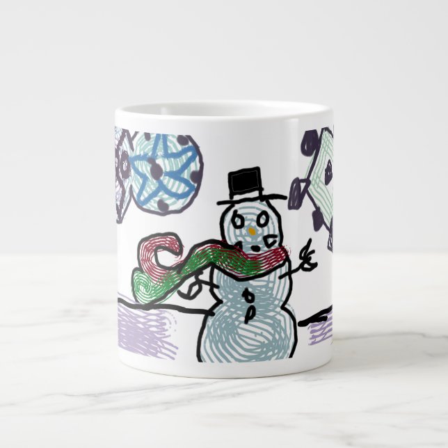 Caneca De Café Grande Snowman joy (Frente)