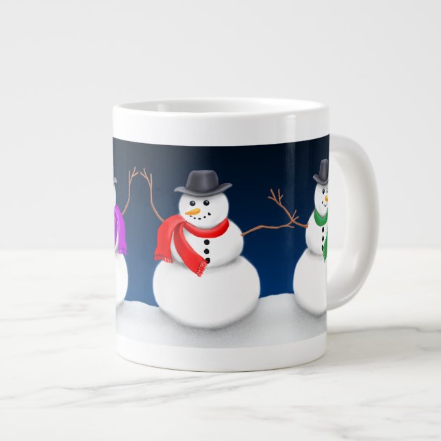 Caneca De Café Grande Snowman Jumbo Mug (Frente Esquerda)