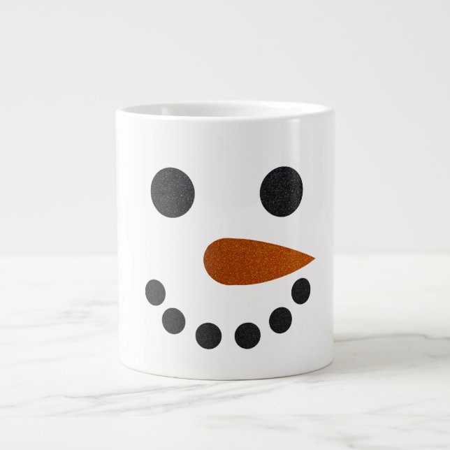 Caneca De Café Grande Snowman Mug para café ou presente de chocolate (Frente)