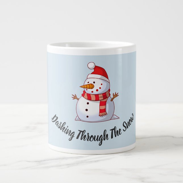 Caneca De Café Grande Snowman Themed (Frente)