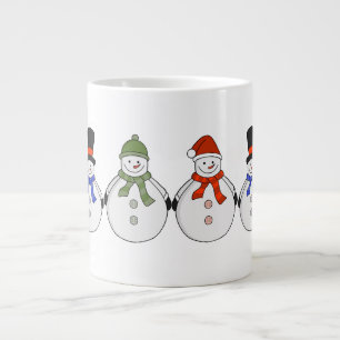 Caneca De Café Grande Snowmen Winter veio