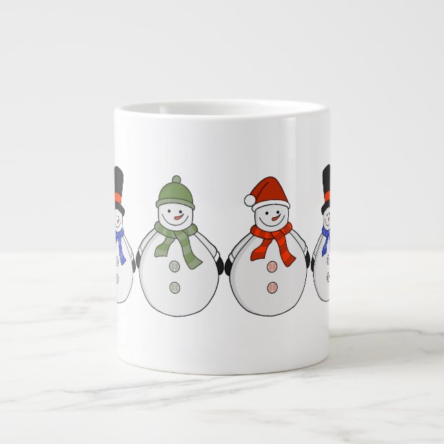 Caneca De Café Grande Snowmen Winter veio (Frente)