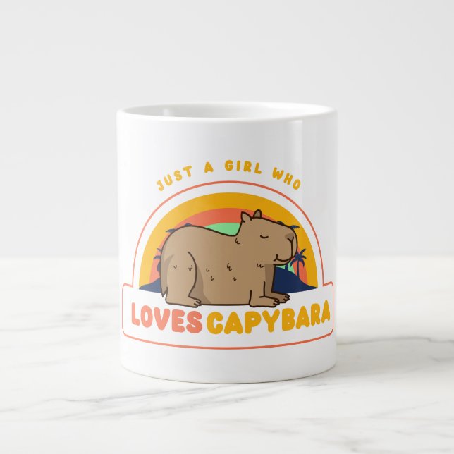 Caneca De Café Grande Só uma garota que ama Capybaras (Frente)