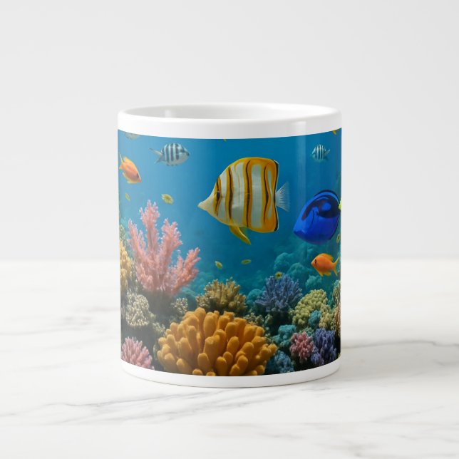 Caneca De Café Grande Sob o mar (Frente)