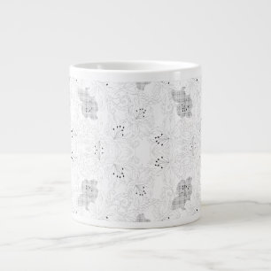 Caneca De Café Grande Sobreposição de Grade Transparente – Textura PNG E
