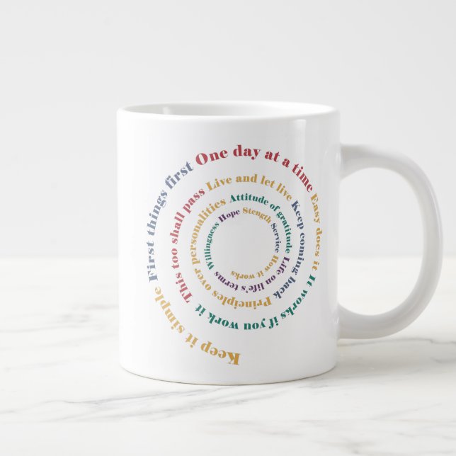 Caneca De Café Grande Sobriety Slogan Spiral Giant Café 15 anos (Direita)