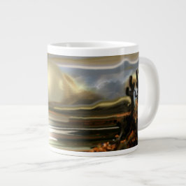 Caneca De Café Grande Sol Sobe No Deserto A Abstrato Art Sudoeste
