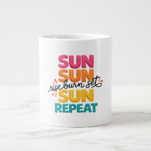 Caneca De Café Grande Sol Sol Nascer Queimar Por Sol Repetir Colorido Ve