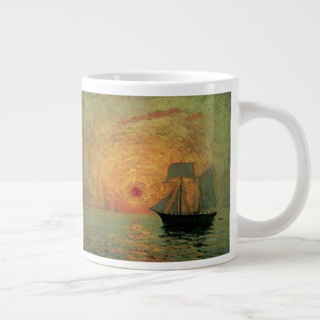 Caneca De Café Grande Sol Vermelho por Maxime Maufra, Impressionismo Vin (Direita)