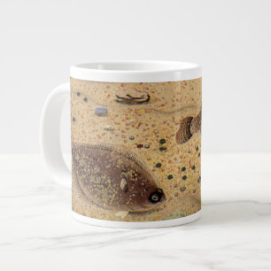 Caneca De Café Grande Solhas ou Peixes Chatos, Vida Marinha Oceânica Vin