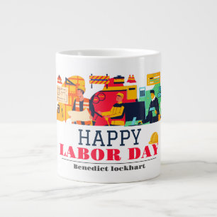 Caneca De Café Grande Solidariedade Trabalhadora Unity Labour Day com ba