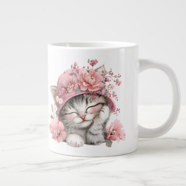 Caneca De Café Grande Soneca de Gato (Direita)