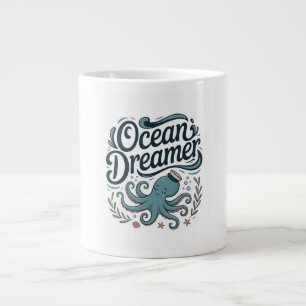 Caneca De Café Grande Sonhador do Oceano Pequeno Polvo Fofo com Elemento