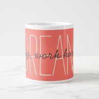 Sonhe Grande Letra Script Coral e Creme Decorativo