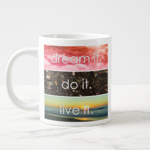 Caneca De Café Grande Sonhe Que Ele Faz Ao Vivo De Uma Cotação Motivacio