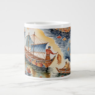 Caneca De Café Grande Sonho de Batik, Java Batik Specialty Mug