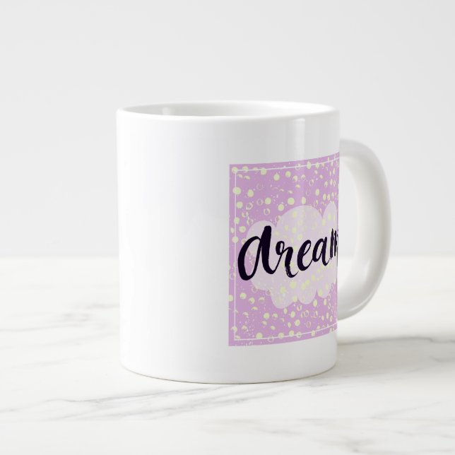 Caneca De Café Grande Sonho Rosa (Frente Esquerda)