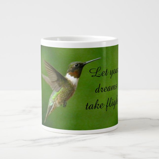 Caneca De Café Grande Sonhos do Hummingbird Haven (Frente)