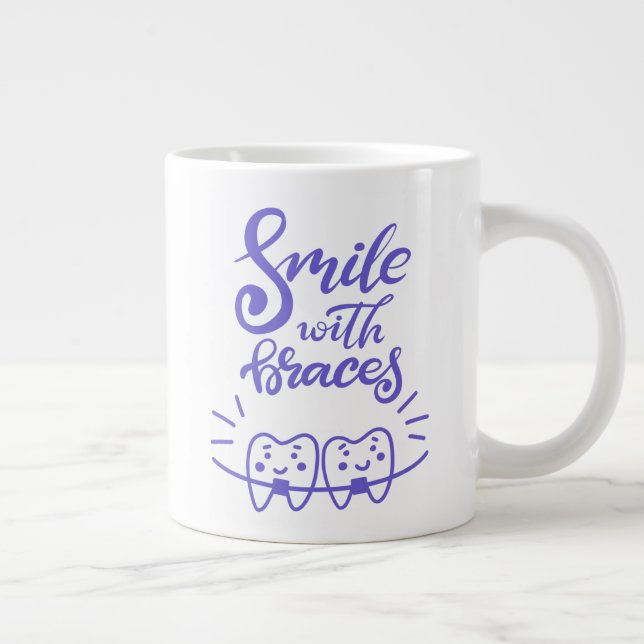 Caneca De Café Grande Sorria com chaves| Dentes sorridentes (Direita)