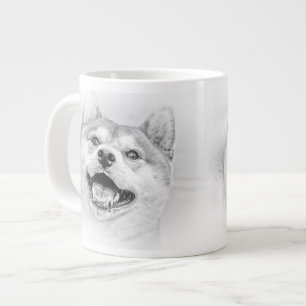 Caneca De Café Grande Sorrir o cão Shiba Inu