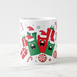 Caneca De Café Grande Sorrisos Festivos Dando Mug