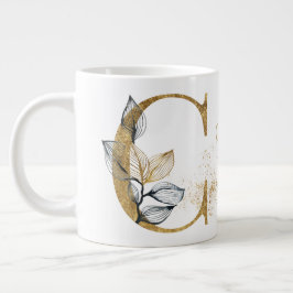 Caneca De Café Grande Sorvete de sopa "C" Jumbo Mug monograma