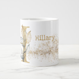 Caneca De Café Grande Sorvete de sopa "H" Jumbo Mug monograma