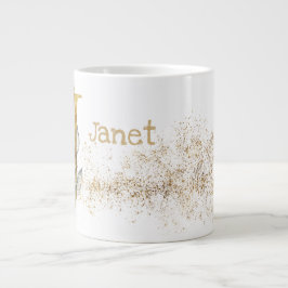 Caneca De Café Grande Sorvete de sopa Jumbo Mug monograma "J"