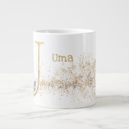 Caneca De Café Grande Sorvete de sopa Jumbo Mug monograma "U"
