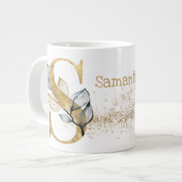 Caneca De Café Grande Sorvete de sopa "S" Jumbo Mug Monograma