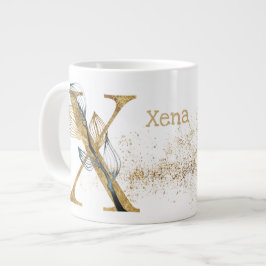 Caneca De Café Grande Sorvete de sopa "X" Jumbo Mug monograma