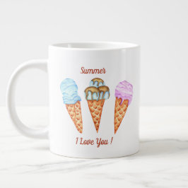 Caneca De Café Grande Sorvete Eu Te Amo Doce Verão