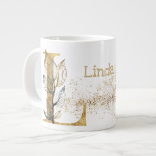 Caneca De Café Grande Sorvete Monograma "L" de Sopa Jumbo Mug