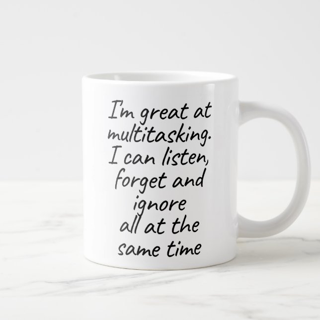 Caneca De Café Grande Sou excelente em multitarefa (Direita)