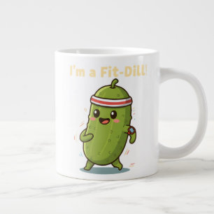 Caneca De Café Grande Sou um Fit-Dill! Design de Piada de Pickle de Trei