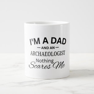 Caneca De Café Grande Sou um Pai e um Arqueólogo Nada Me Assusta