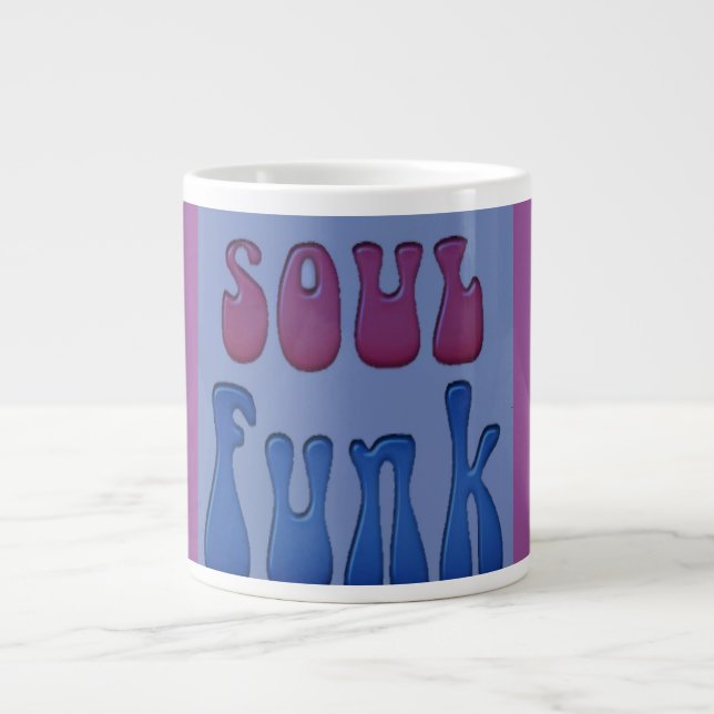 Caneca De Café Grande Soul Music Funky Palavras gráficas (Frente)