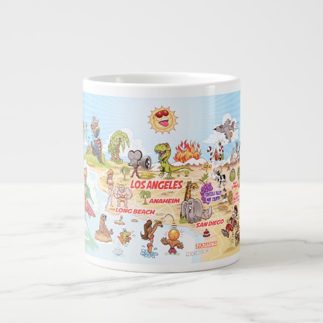 Caneca De Café Grande Southern California Beach Life Jumbo Mug (Frente)