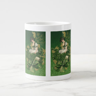 Caneca De Café Grande Souvenir Vintage do Dia de São Patrício, Moça Irla