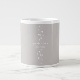 Caneca De Café Grande Sparkle Sparkle Little Star Silver Cinza