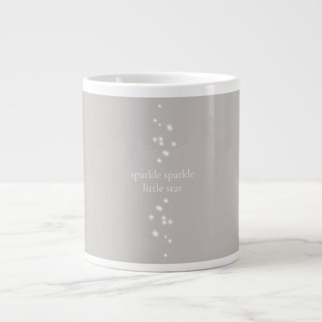 Caneca De Café Grande Sparkle Sparkle Little Star Silver Cinza (Frente)